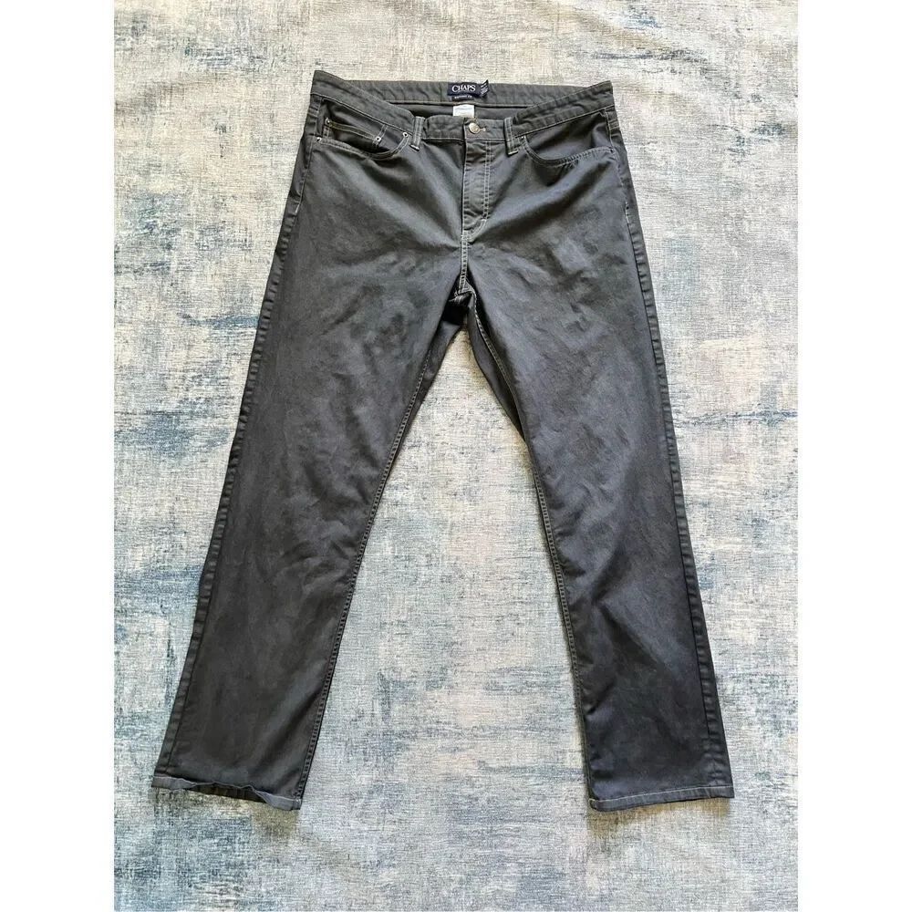 Chaps Blue Gray Straight Leg Fit Pants 34 x 30